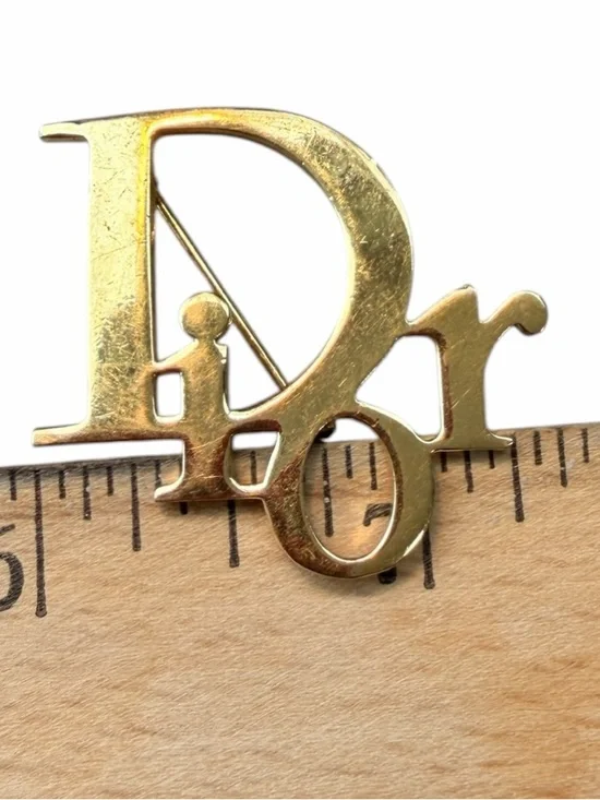 Vintage Gold-tone  'Dior' Logo Brooch - Picture 2 of 9